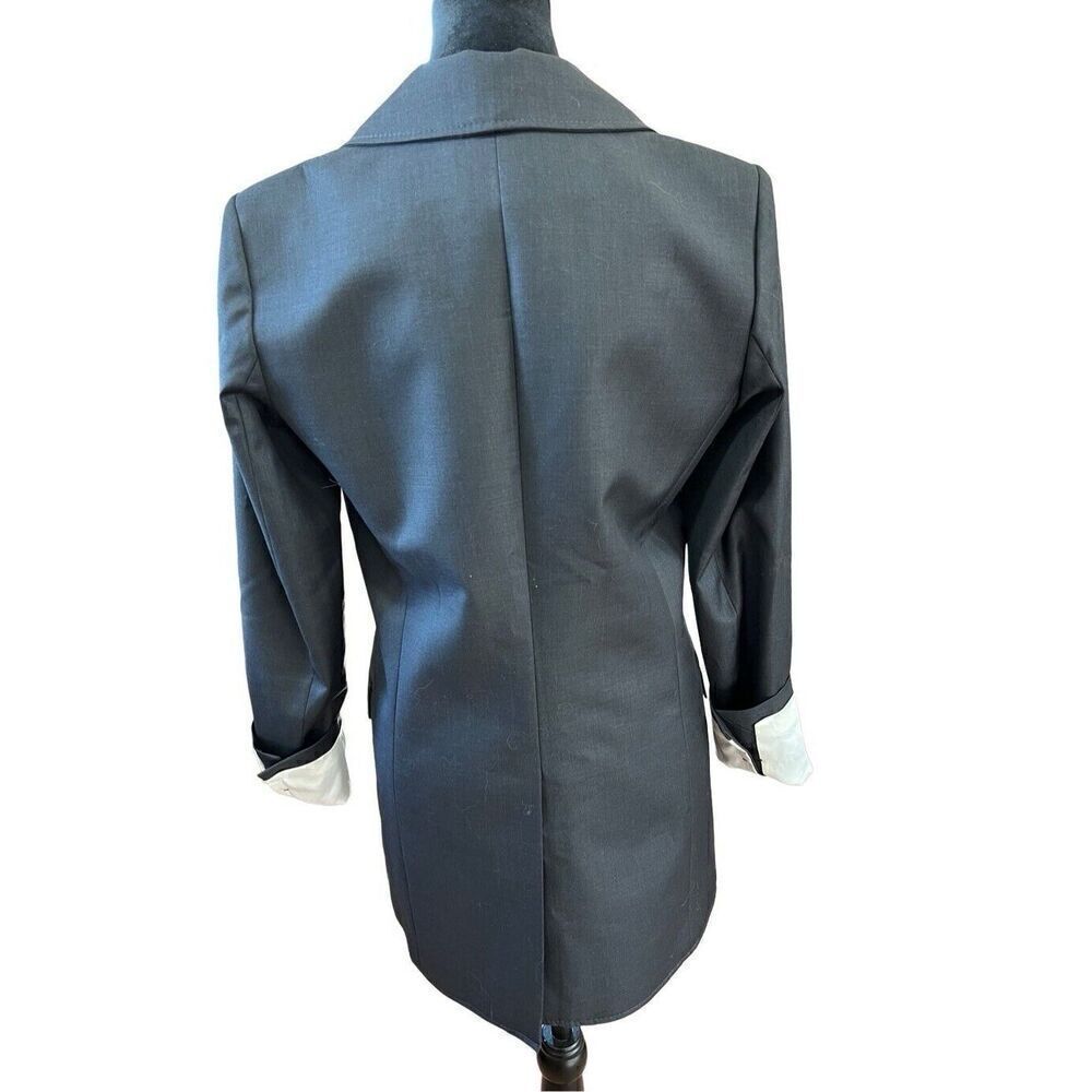 Smythe Blazer Classic Boyfriend Lined Wool & Cashmere Charcoal Gray Size 8 - Picture 5 of 14